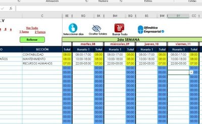 Horarios en Excel