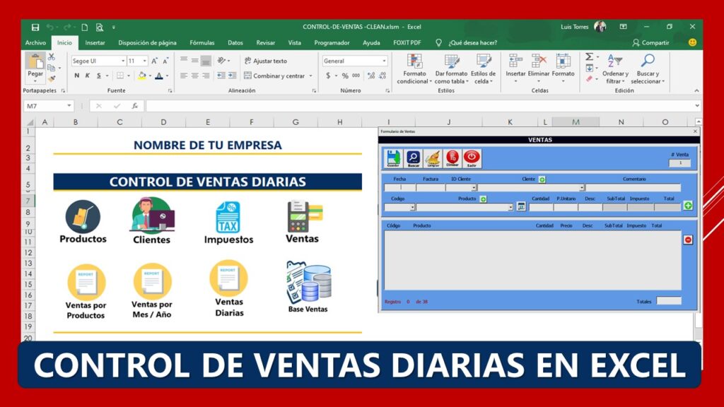 Control de Ventas Diarias | Excel Macros