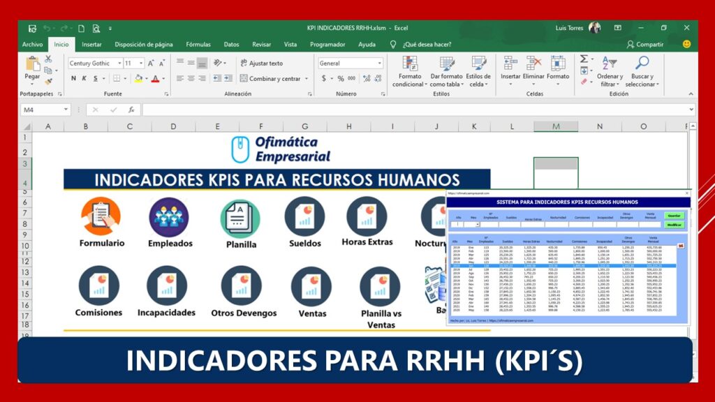 Indicadores KPIs de Recursos Humanos en Excel Gratis