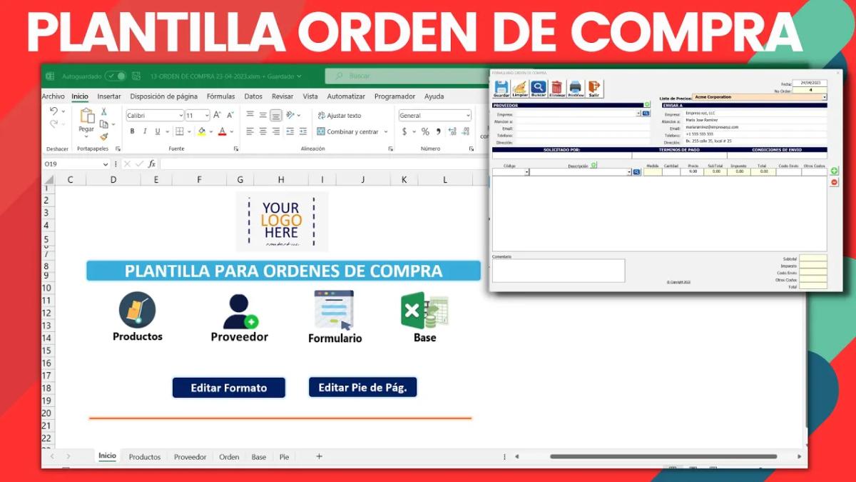 Orden de Compra | Excel Macros
