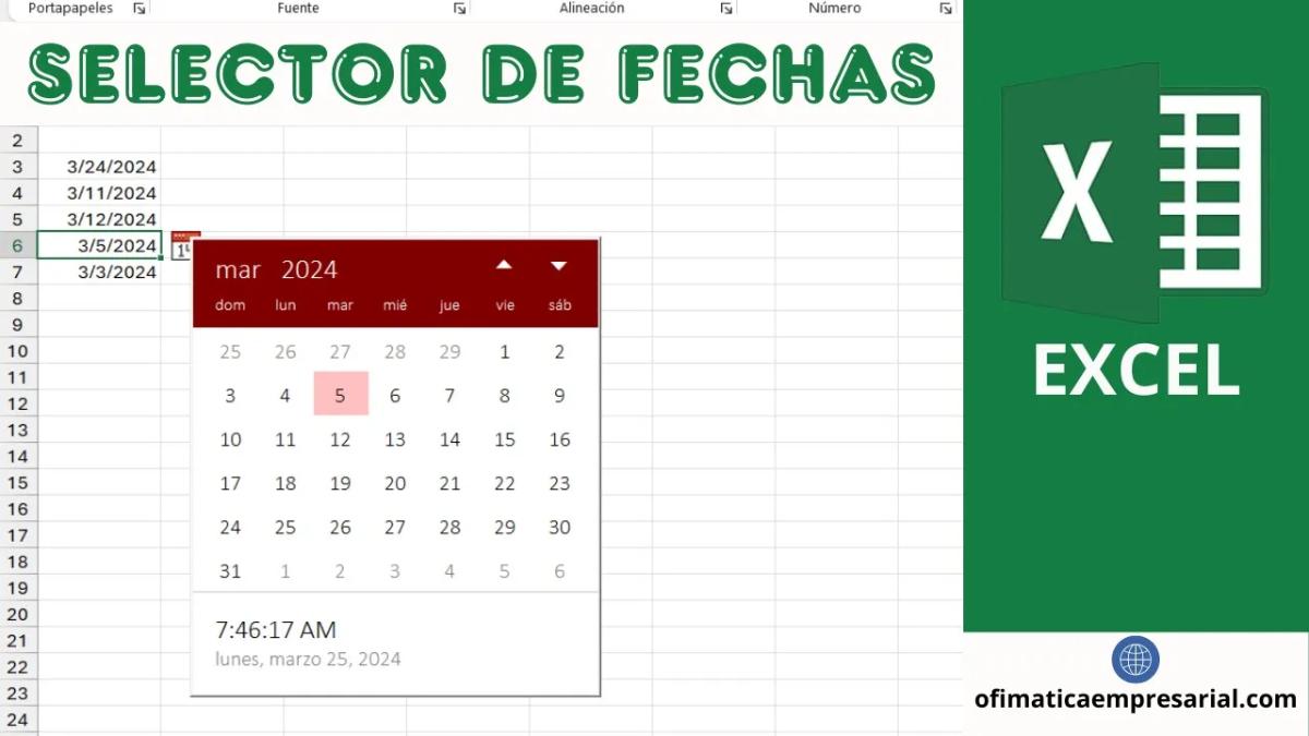 Como insertar un calendario o selector de fechas en Excel paso a paso
