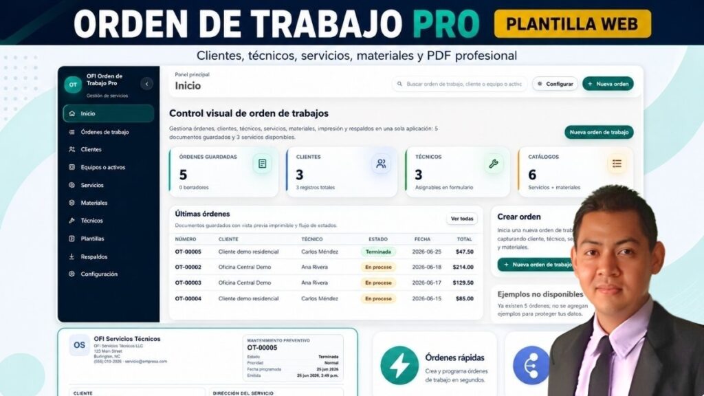 Órdenes de Trabajo Pro | Plantilla Web